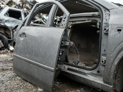 Снятие двери на авторазборке в Барановичах: петли и жгут